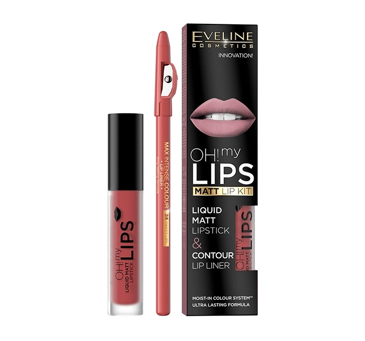 Eveline Oh My Lips pomadka w płynie i konturówka 15 Deep Coral