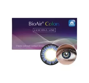 BioAir Colors Luscious Line Superb Aqua kolorowe soczewki kontaktowe 2 szt 0.00 / 8.6