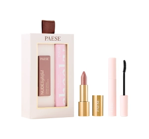Paese Cheeky Nude Look zestaw prezentowy do makijażu tusz do rzęs Cheeky Mascara 9 ml + pomadka do ust NUDElightful 400 4,5 g