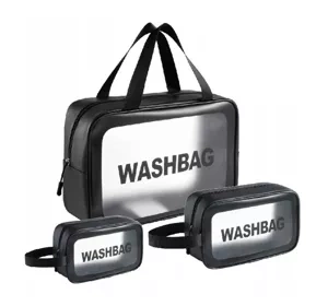 eCarla Washbag zestaw kosmetyczek Czarny 3 sztuki