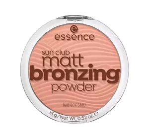 Essence Sun Club wegański matowy puder brązujący Lighter Skin 15 g