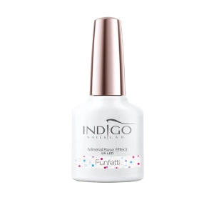 Indigo Mineral Base Effect lakier hybrydowy 3w1 mineralna baza z efektem Funfetti 7 ml