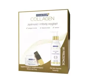 Novaclear Collagen Jędrność i Młody Wygląd zestaw prezentowy krem na noc 50 ml + żel do mycia twarzy 150 ml