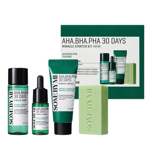 Some By Mi AHA BHA PHA 30 Days Miracle Starter Kit zestaw kosmetyków do pielęgnacji mydło 30 g + tonik 30 ml + serum 10 ml + krem 20 g