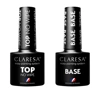 Claresa zestaw do manicure hybrydowego top hybrydowy Top No Wipe + baza hybrydowa 2 x 5 g
