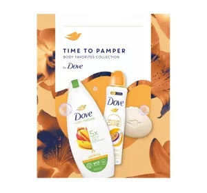 Dove Time To Pamper zestaw kosmetyków żel pod prysznic 225 ml + kostka myjąca 90 g + antyperspirant w sprayu 150 ml