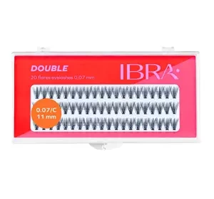 Ibra Sztuczne rzęsy Double kępki czarne C0,07 11mm