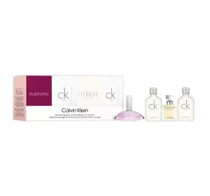 Calvin Klein woda perfumowana Euphoria Woman 4 ml + Eternity for Women 5 ml + woda toaletowa CK One 2 x 5 ml