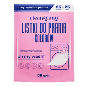 CleanGang Oh My Wash! listki do prania ubrań kolorowych Kwiatowa Rozkosz 25 sztuk