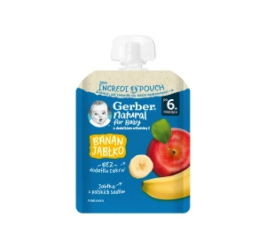Gerber Natural mus w tubce po 6 miesiącu Banan Jabłko  80 g