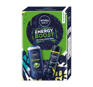 NIVEA MEN Energy Boost zestaw kosmetyków dla mężczyzn żel pod prysznic + antyperspirant w sprayu