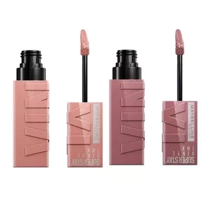 Maybelline Superstay Vinyl Ink zestaw winylowych pomadek do ust 95 Captivated 4,2 ml + 110 Awestruck 4,2 ml