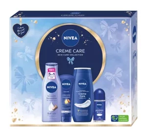 NIVEA Creme Care zestaw żel pod prysznic + antyperspirant roll-on + krem do rąk + mleczko do ciała