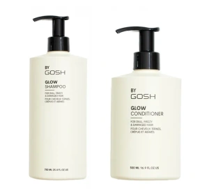 Gosh Glow zestaw do pielęgnacji włosów suchych i zniszczonych szampon 750 ml + odżywka 500 ml