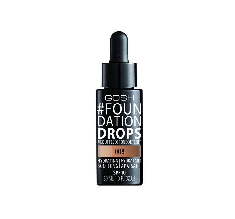 Gosh Foundation Drops SPF10 wegański podkład do twarzy 008 Honey 30ml