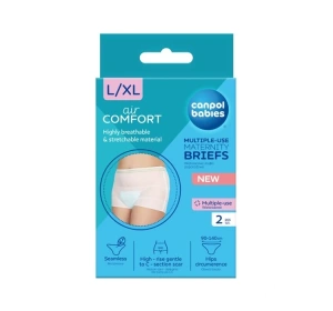 Canpol Babies Air Comfort wielorazowe majtki poporodowe z wysokim stanem L/XL 2 sztuki