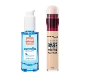 Mixa Hyalurogel serum do skóry wrażliwej + Maybelline Instant Anti-Age Eraser korektor pod oczy