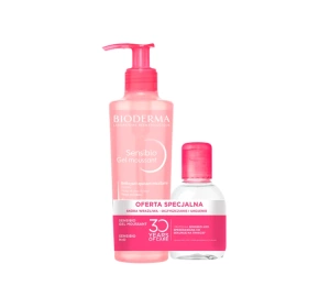 Bioderma Sensibio zestaw kosmetyków do oczyszczania cery wrażliwej płyn micelarny 100 ml + olejek 150 ml