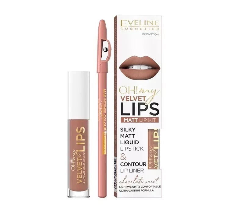 Eveline Oh! My Velvet Lips Kit zestaw do makijażu ust 14 Choco Truffle