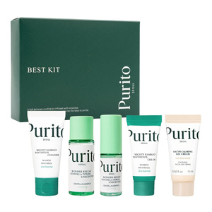 Purito Seoul Best Kit zestaw kosmetyków do pielęgnacji żel 30 ml + tonik 30 ml + serum 15 ml + krem 15 ml + krem 15 ml
