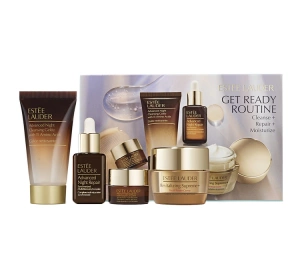 Estée Lauder Get Ready Routine Skincare Set Cleanse + Repair + Moisturize zestaw żel do demakijażu 30 ml + serum 15 ml + krem pod oczy 5 ml + krem 7 ml