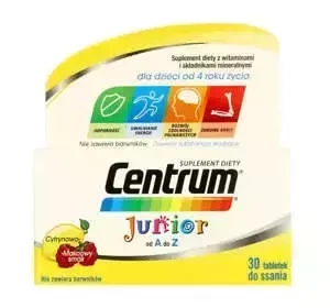 Centrum Junior suplement diety z witaminami i składnikami mineralnymi dla dzieci 30 tabletek