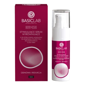 BasicLab Esteticus stymulujące serum wyrównujące na noc 0,3% estru kwasu adapalenu Odnowa i Redukcja 30 ml