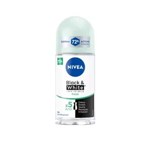 NIVEA Black&White Invisible Fresh antyperspirant roll-on dla kobiet 50 ml
