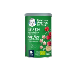 Gerber Organic chrupki pszenne po 8 miesiącu Banan-Malina 35 g
