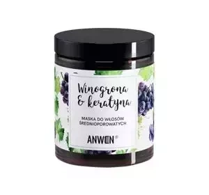 Anwen Winogrona&Keratyna maska do włosów średnioporowatych 180 ml