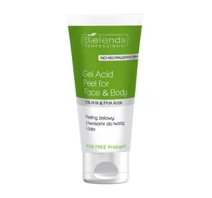 Bielenda Professional Acne Free Proexpert żelowy peeling do twarzy i ciała z kwasami 150 ml