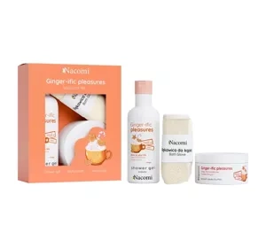 Nacomi Ginger-ific Pleasures zestaw do pielęgnacji żel pod prysznic + masło do ciała + rękawica