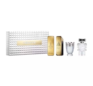 Rabanne Travel Retail Exclusive perfumy Rabanne 1 Million Elixir 5 ml + woda toaletowa Rabanne 1 Million 5 ml + woda toaletowa Rabanne Invictus 5 ml + woda toaletowa Rabanne Phantom 5 ml
