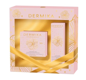 Dermika Luxury Placenta zestaw prezentowy krem liftingująco-wygładzający 50+ 50 ml + serum pod oczy i na powieki 15 ml