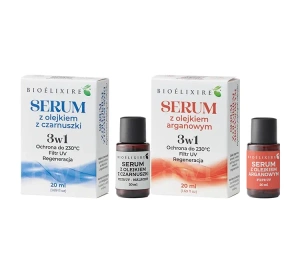 Bioelixire zestaw silikonowe serum do włosów Argan + serum Czarnuszka