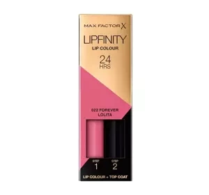 Max Factor Lipfinity pomadka 022 Forever Lolita 2,3 ml + Top Coat 1,9 g