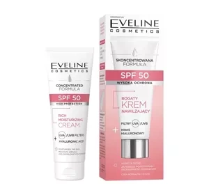 Eveline Cosmetics Skoncentrowana Formuła bogaty krem nawilżający z SPF50 30 ml