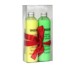 BINGOSPA zestaw kremów pod prysznic Algi Wanilia 300 ml + Zielona Herbata 300 ml