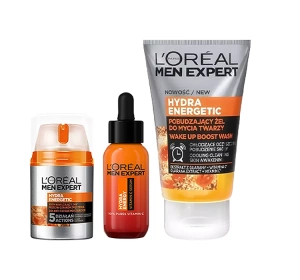 L'Oréal Paris Men Expert Hydra Energetic serum + krem + żel do mycia twarzy