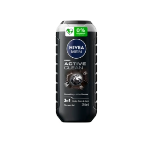NIVEA MEN Active Clean żel pod prysznic do twarzy ciała i włosów 3w1 250 ml