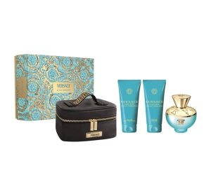 Versace Dylan Turquoise Pour Femme woda toaletowa spray 100 ml + żel do ciała 100 ml + żel pod prysznic 100 ml + kosmetyczka