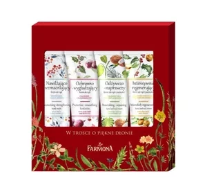 Farmona zestaw prezentowy krem do rąk nawilżający + regenerujący + odżywczy + ochronny 4 x 50 ml