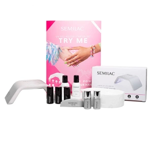 Semilac Try Me zestaw startowy do manicure hybrydowego dla początkujących + lakier 004 Classic Nude 7 ml