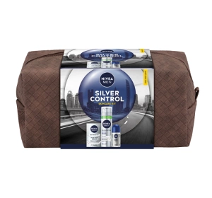 NIVEA MEN Silver Control świąteczny zestaw kosmetyków dla mężczyzn z elegancką kosmetyczką
