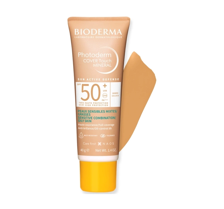 Bioderma Cover Touch Mineral kryjący fluid mineralny z filtrem SPF50+ Golden 40g