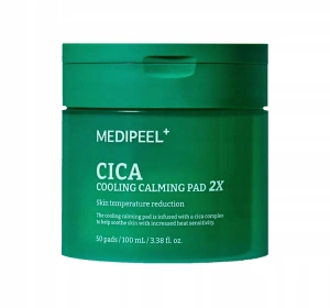 MEDIPEEL Cica Cooling Calming PAD 2X łagodzące płatki do twarzy 50 sztuk