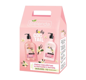 Bielenda Coctail Rabarbar + Wanilia zestaw prezentowy nawilżający balsam do ciała 400 ml + relaksujący żel pod prysznic 400 ml