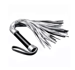 Lovetoy Struggle My Flogger bicz ze skóry ekologicznej Srebrny
