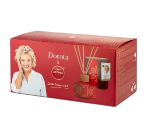 Aroma Home & Dorota zestaw prezentowy świeca zapachowa 150 g + patyczki zapachowe 100 ml Cynamonowy Wieczór