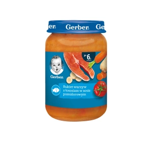 Gerber obiadek po 6 miesiącu Bukiet warzyw z łososiem w sosie pomidorowym 190g